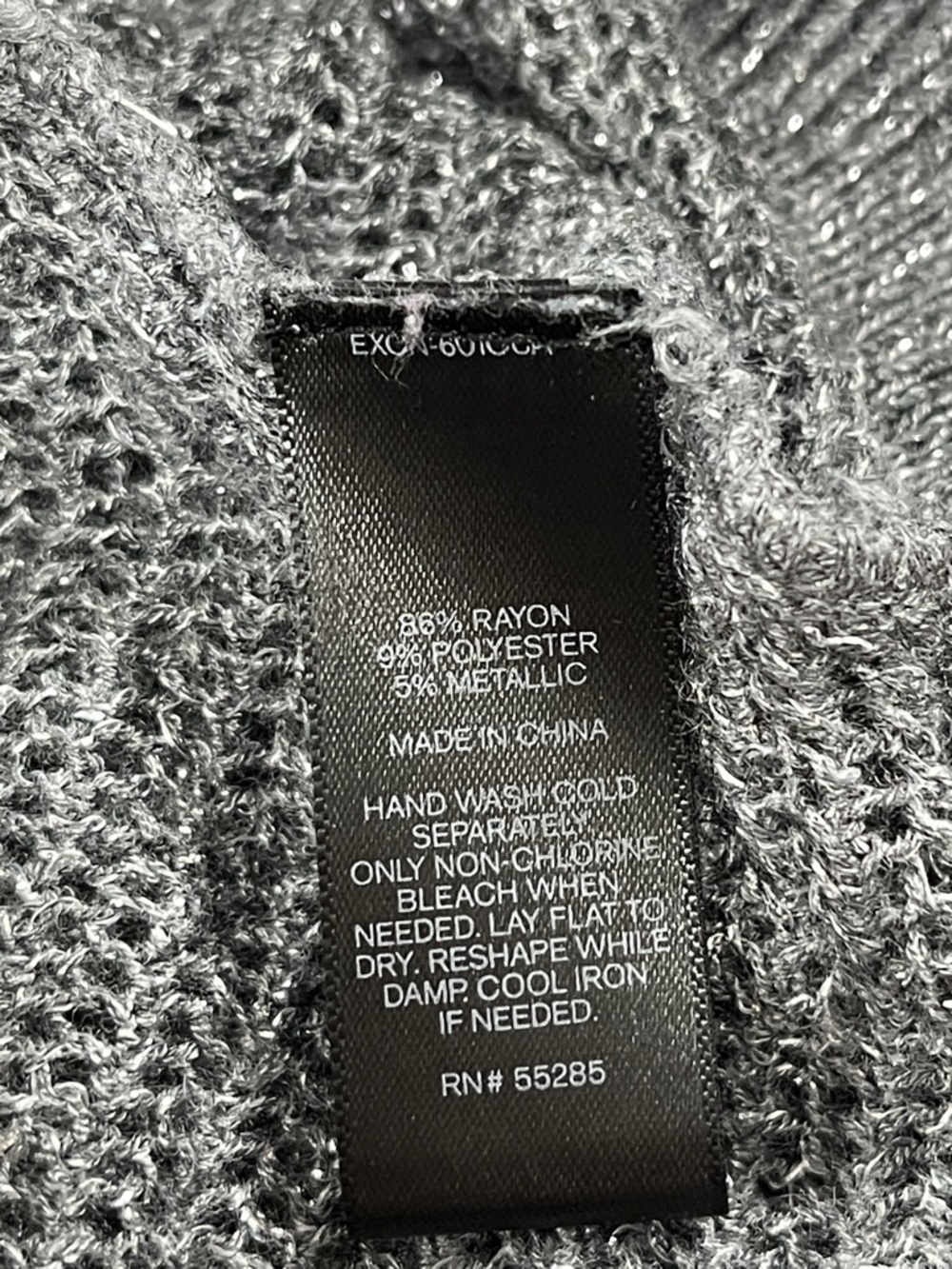 Express Metallic Gray Scoop Neck Ribbed Top - Picture 6 of 6